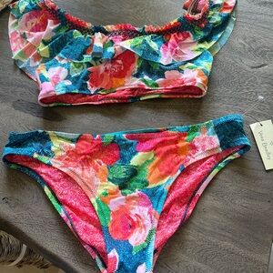 Vera Bradley Multicolor Floral Ruffle Bikini